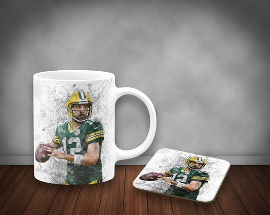 Aaron Rodgers Splash Effect Mug and Coaster