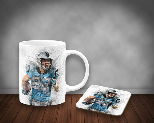 Christian McCaffrey Splash Effect Mug and Coaster 