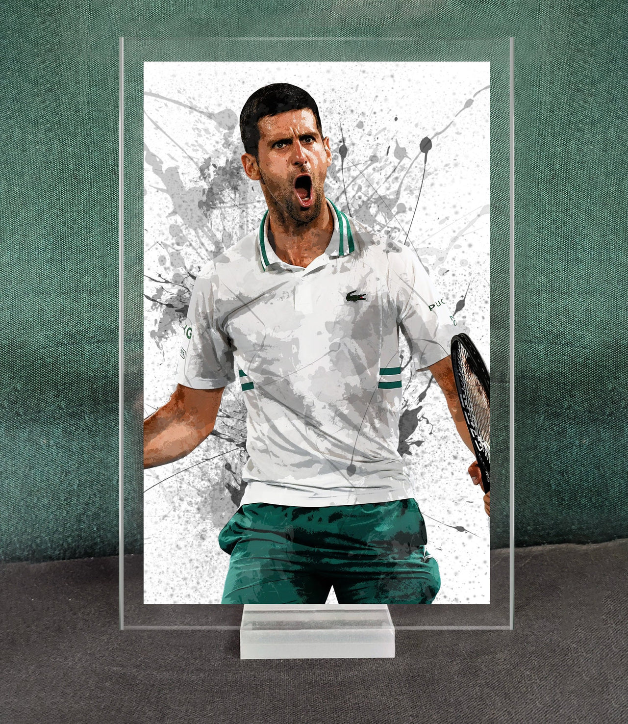 Novak Djokovic Splash Effect Acrylic Table Top