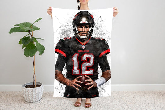 Tom Brady Splash Effect Fleece Blanket Brady 12