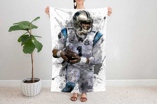 Cam Newton Splash Effect Fleece Blanket