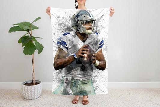 Dak Prescott Splash Effect Fleece Blanket