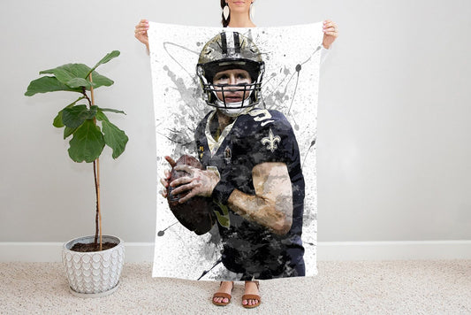 Drew Brees Splash Effect Fleece Blanket