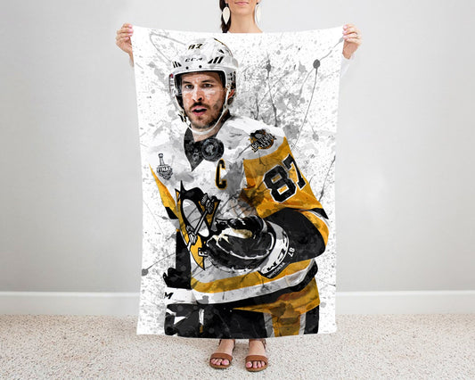 Sidney Crosby Splash Effect Fleece Blanket Style 3 