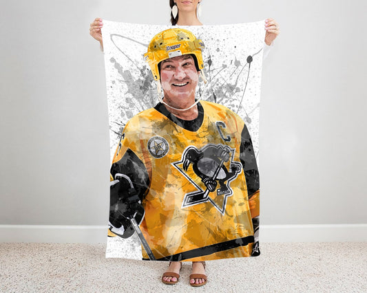 Mario Lemieux  Splash Effect Fleece Blanket 