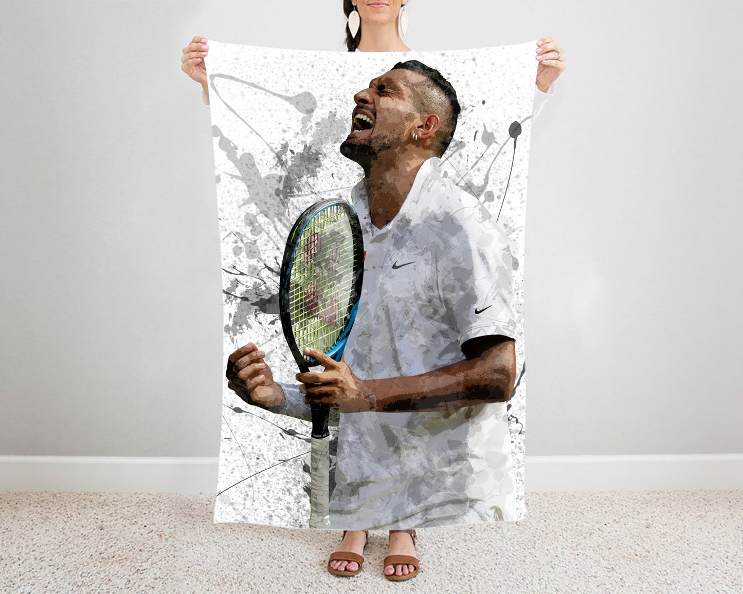 Nick Kyrgios Splash Effect Fleece Blanket 