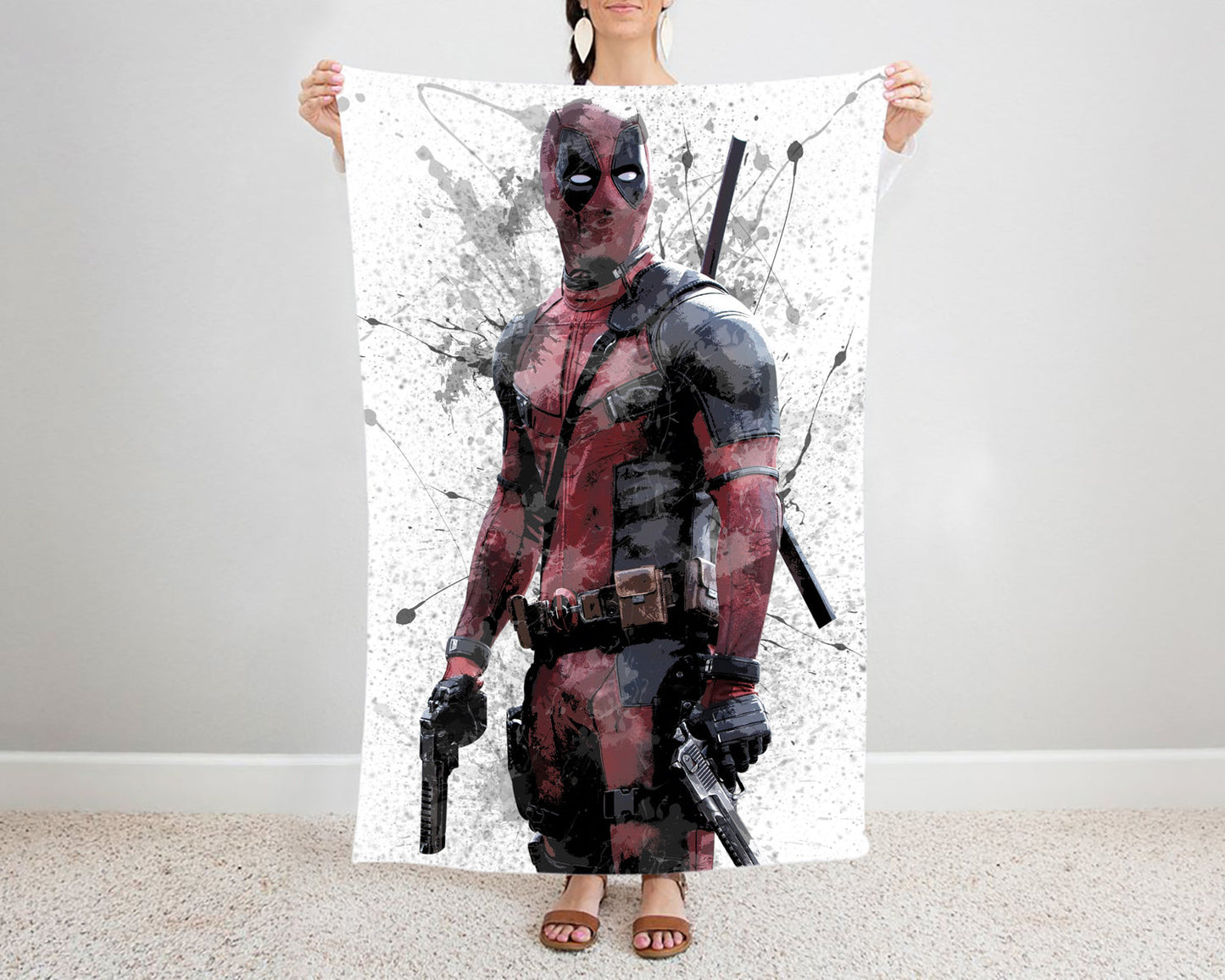 Deadpool Fleece Splash Effect Blanket 