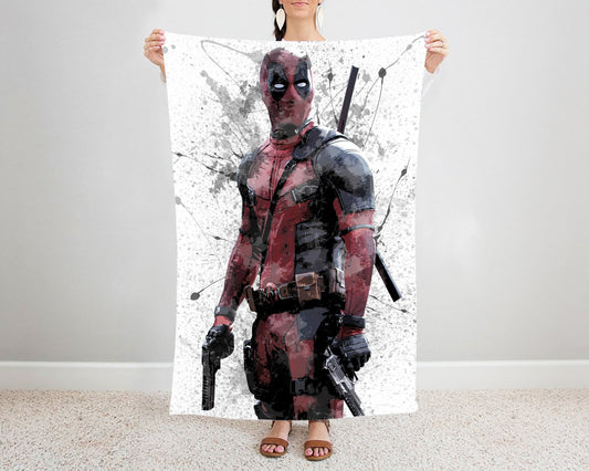 Deadpool Fleece Splash Effect Blanket
