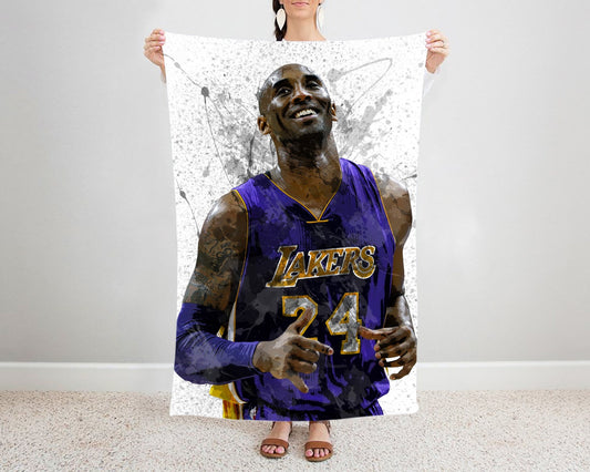 Kobe Bryant Splash Effect Fleece Blanket Style 1