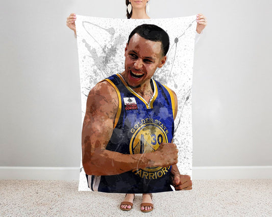 Stephen Curry Celebration Splash Effect Fleece Blanket