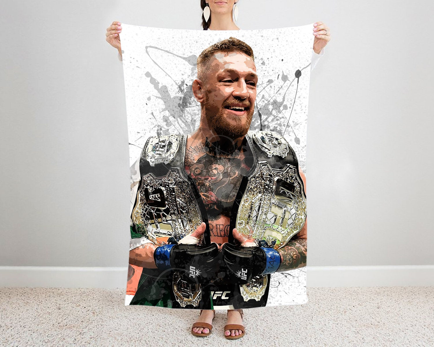 Conor McGregor Splash Effect Fleece Blanket 
