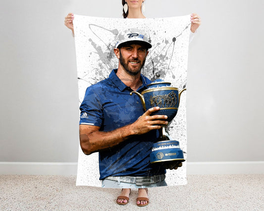 Dustin Johnson with Trophy Splash Effect Fleece Blanket
