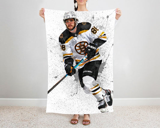 David Pastrňák Splash Effect Fleece Blanket