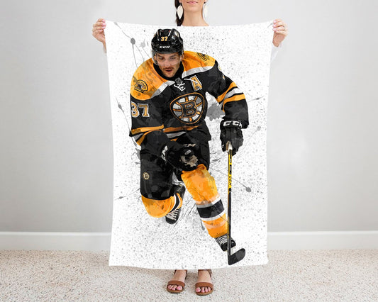 Patrice Bergeron Splash Effect Fleece Blanket Style 1