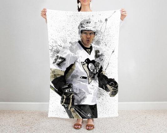Sidney Crosby Splash Effect Fleece Blanket Style 2 