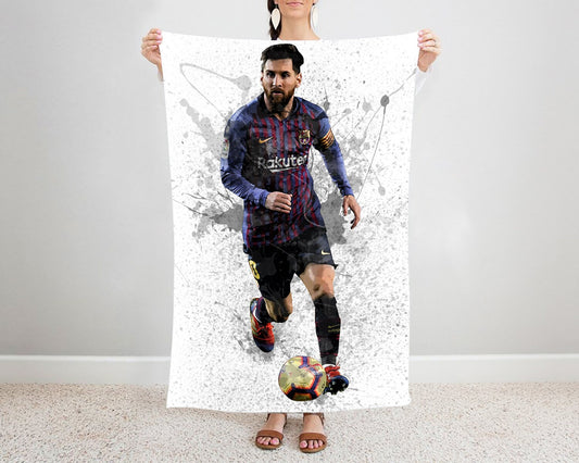 Lionel Messi Splash Effect Fleece Blanket
