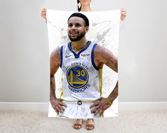 Stephen Curry Splash Effect Fleece Blanket GSW Player 