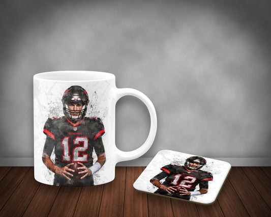Tom Brady Splash Effect Mug and Coaster