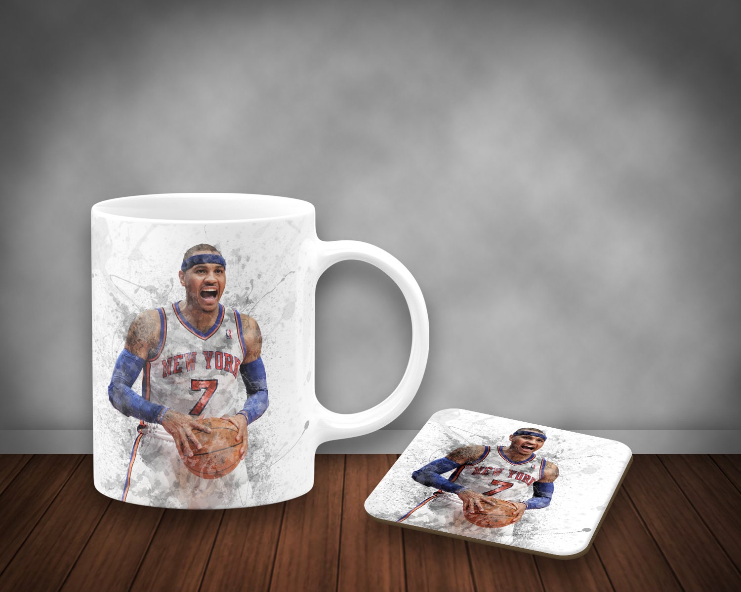 Carmelo Anthony Splash Effect Mug and Coaster 