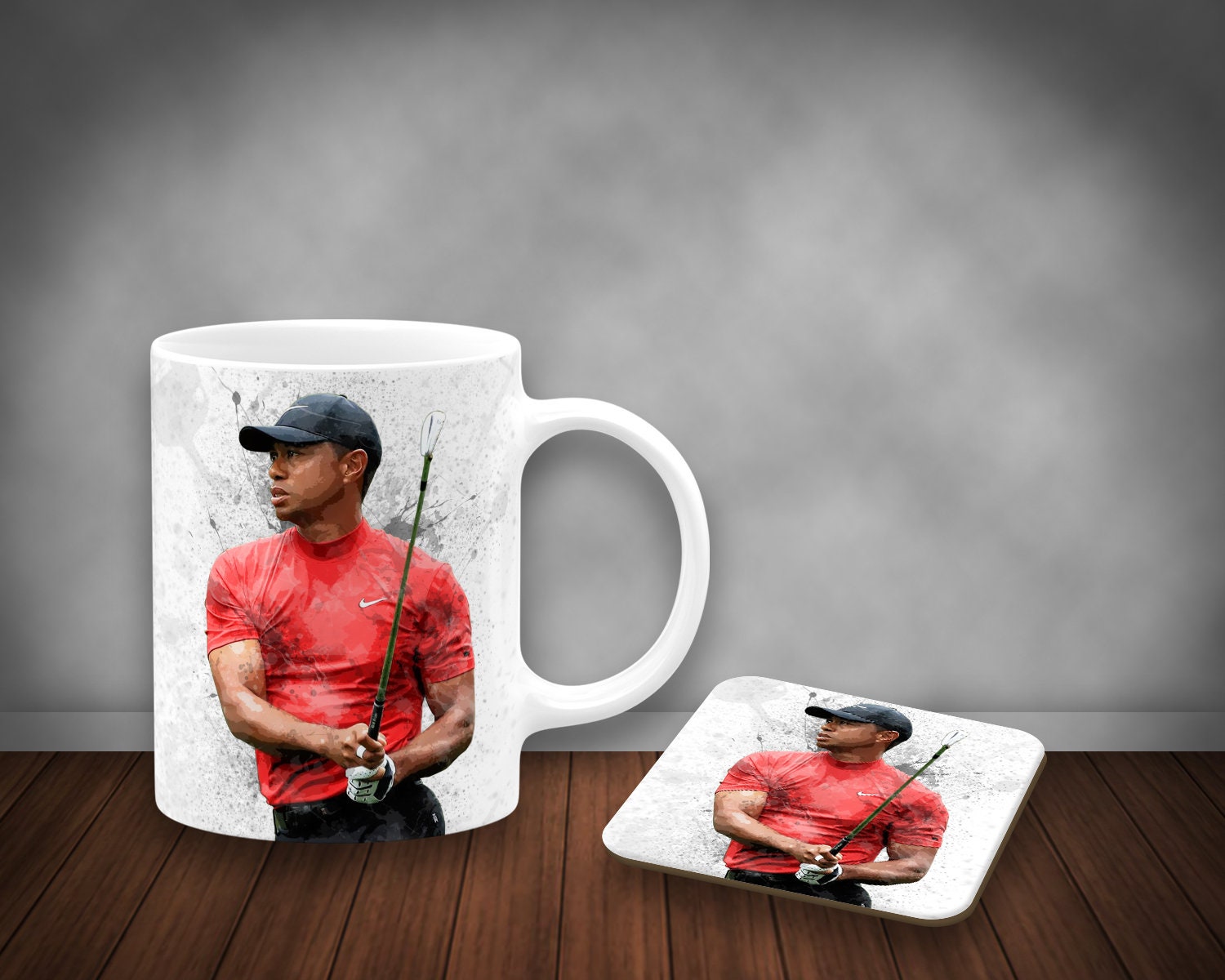 Tiger Woods Splash Effect Mug and Coaster 