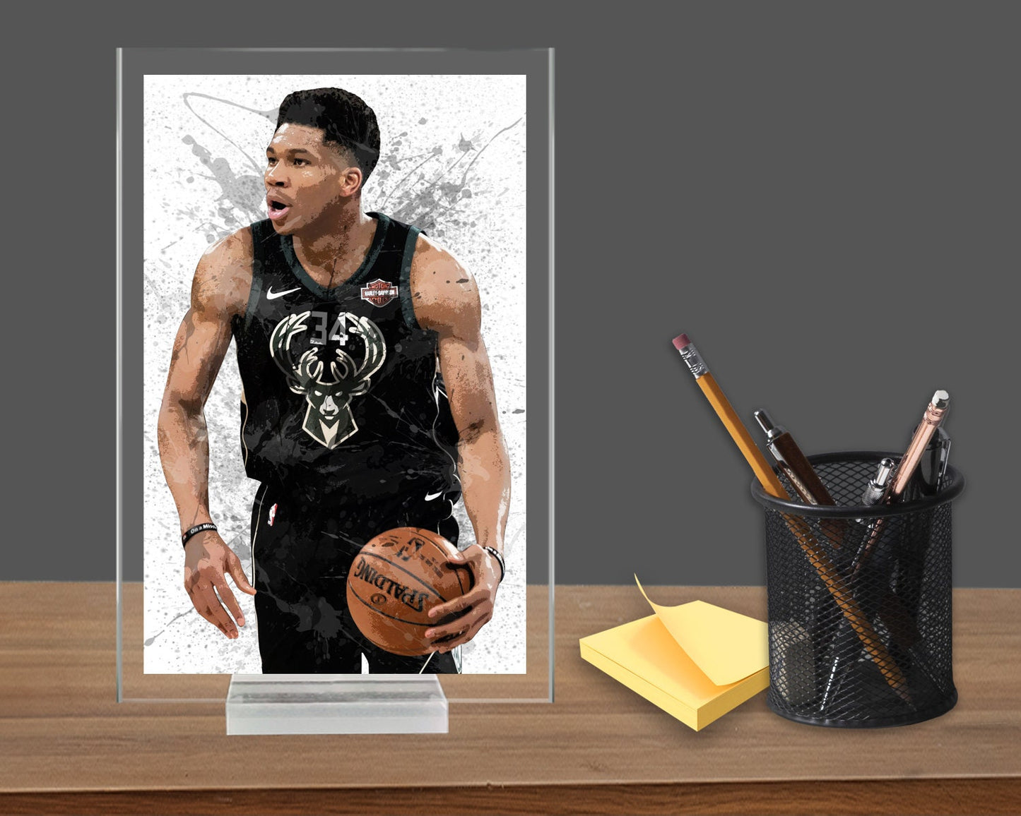 Giannis Antetokounmpo Splash Effect Acrylic Table Top 