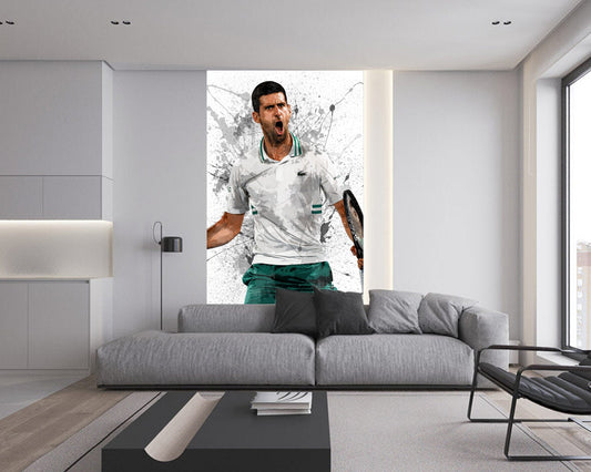 Novak Djokovic Splash Effect Wallpaper Style 1