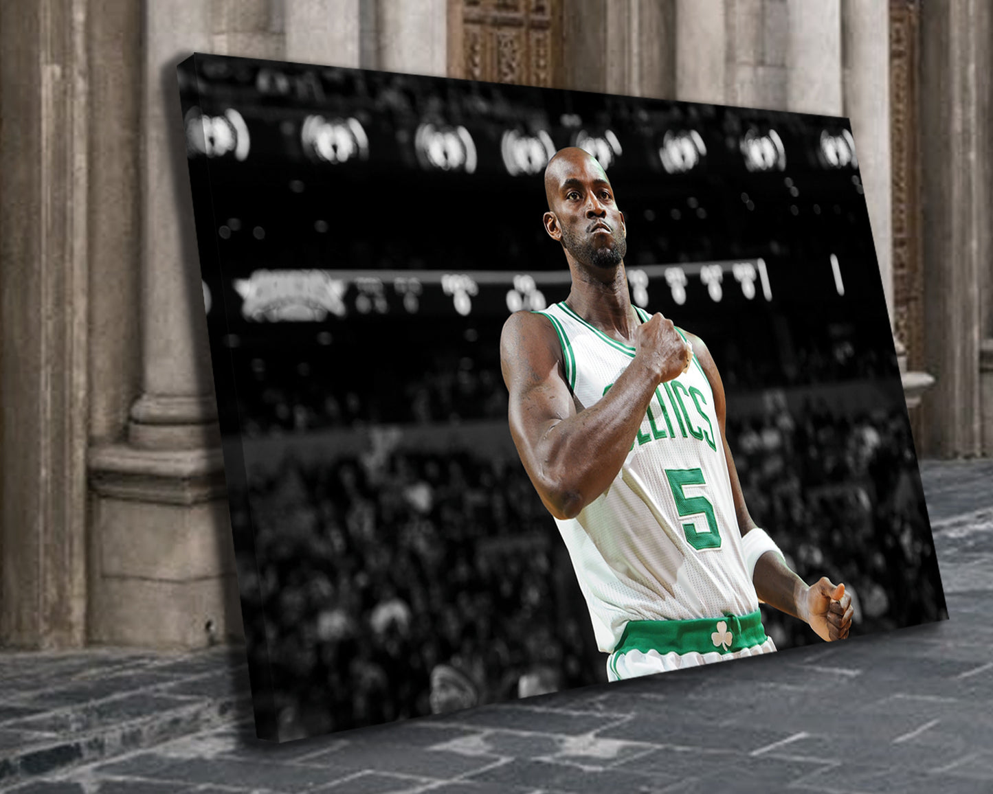 Kevin Garnett Black & White Canvas Art 