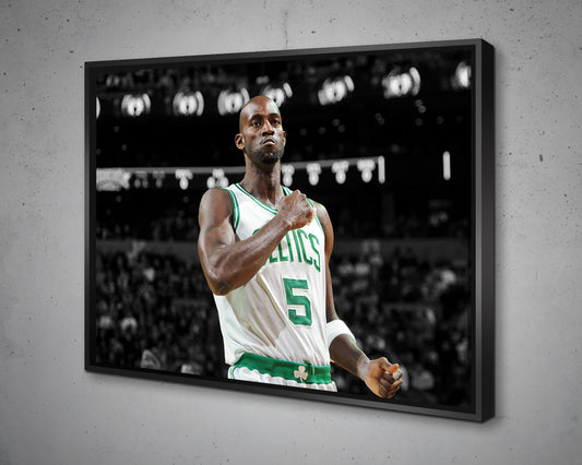 Kevin Garnett Black & White Canvas Art 