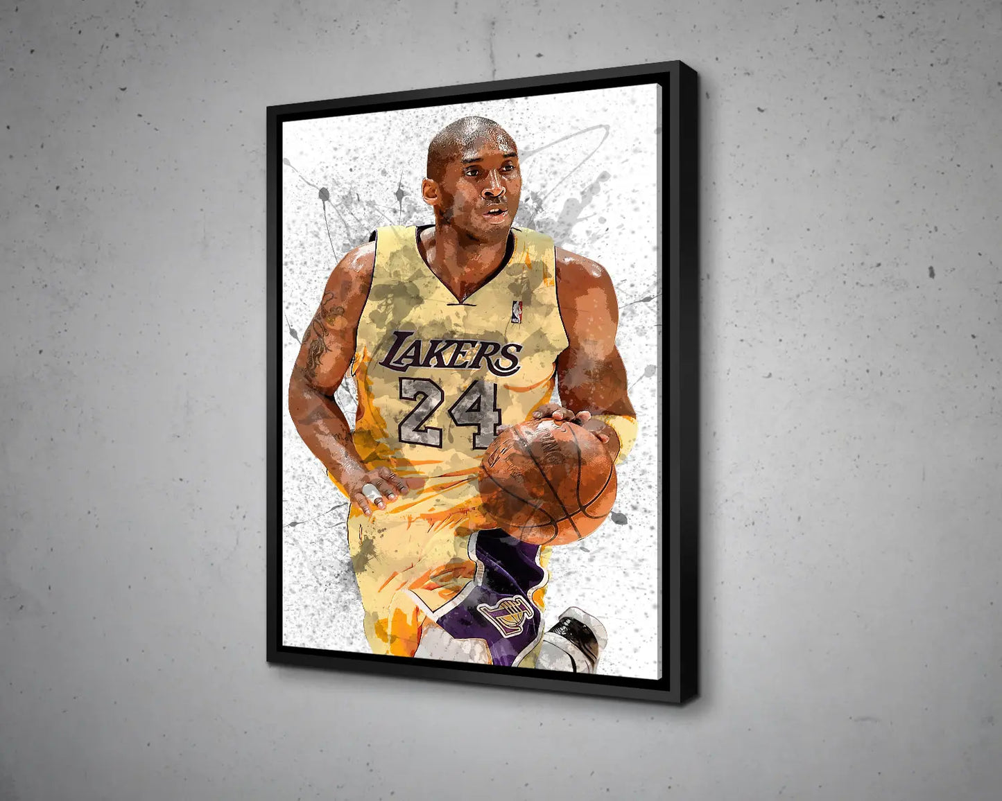 kobe bryant Splash Effect Canvas Art 