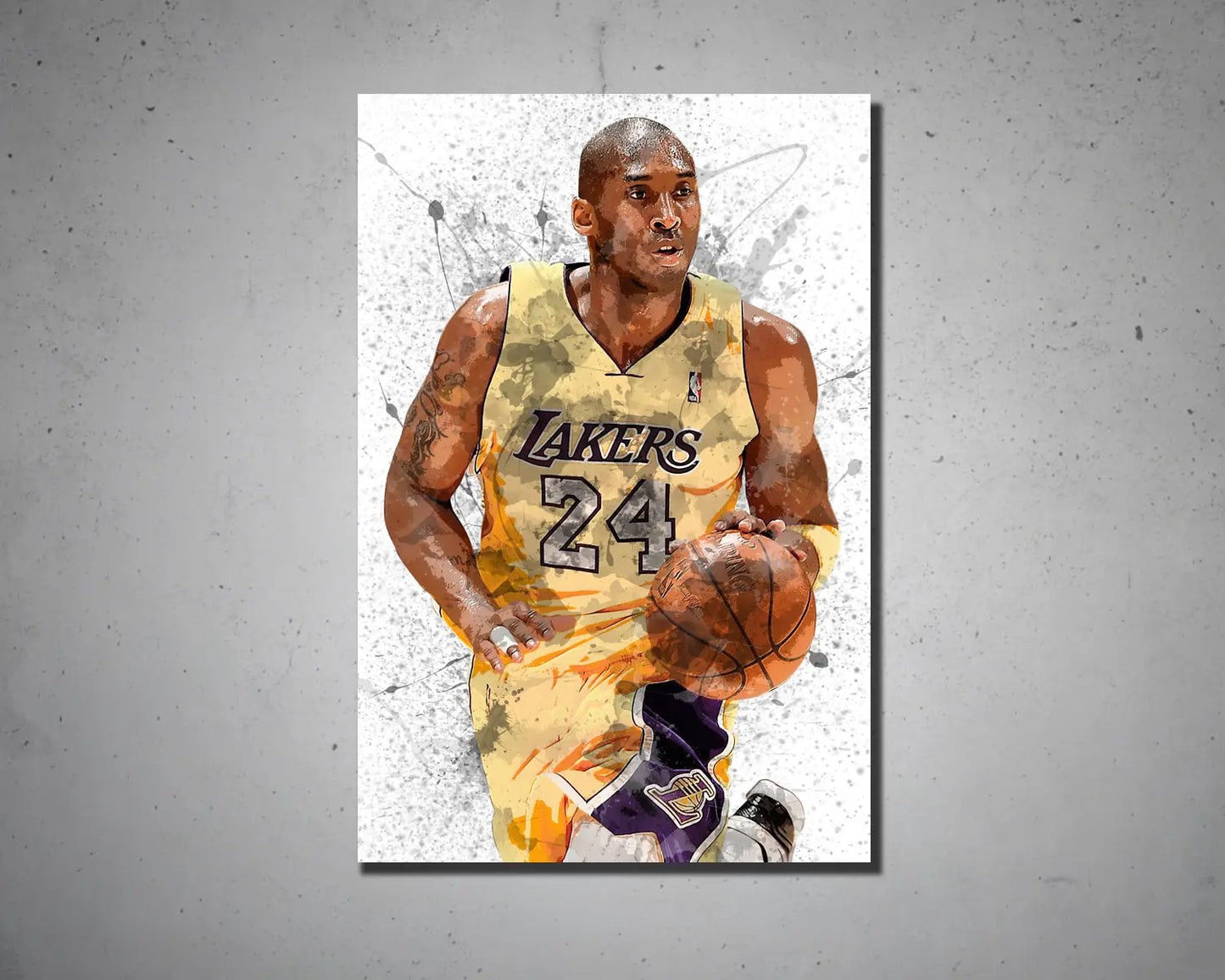 kobe bryant Splash Effect Canvas Art 