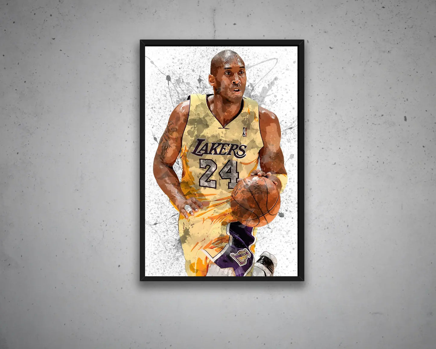 kobe bryant Splash Effect Canvas Art 