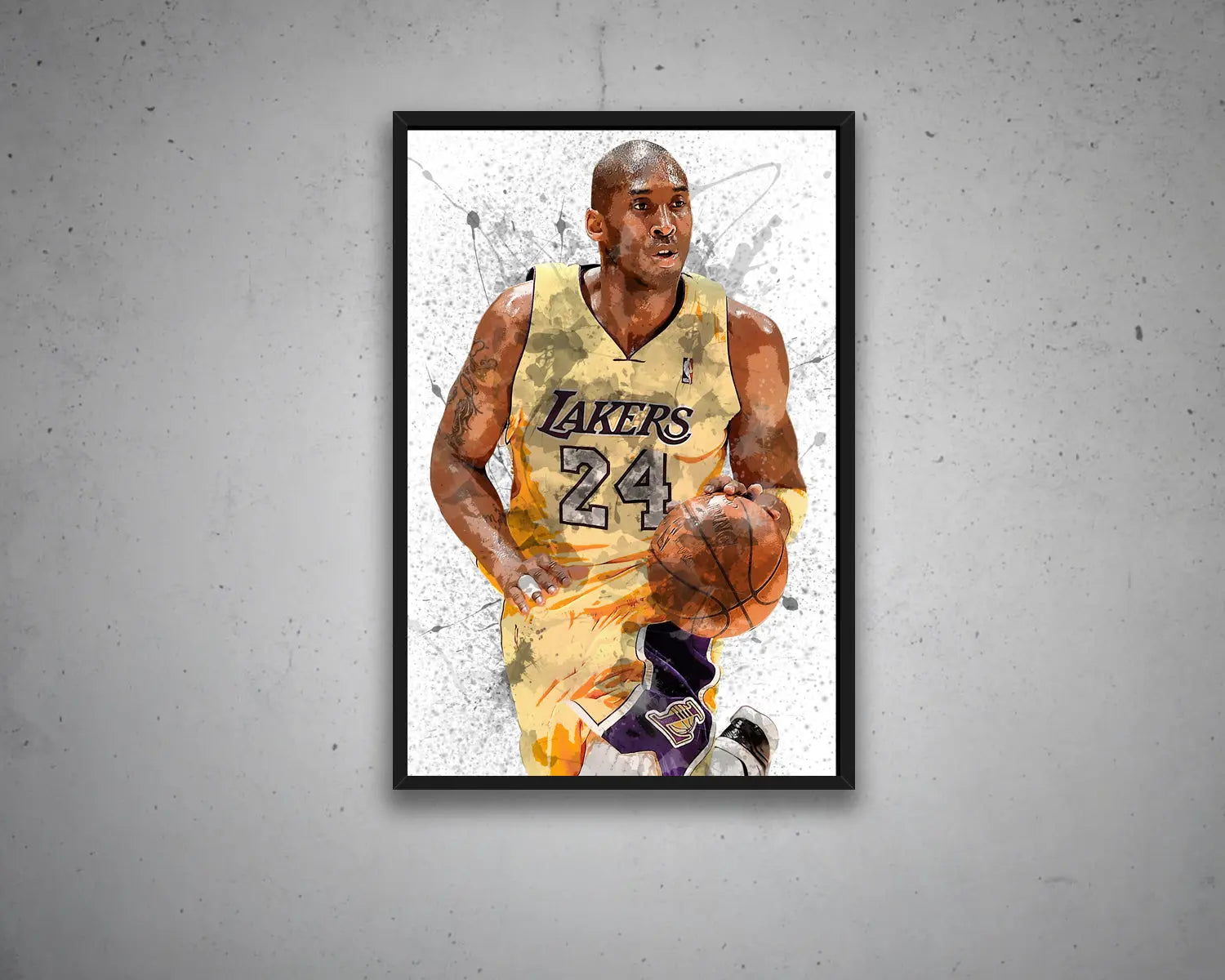 kobe bryant Splash Effect Canvas Art 