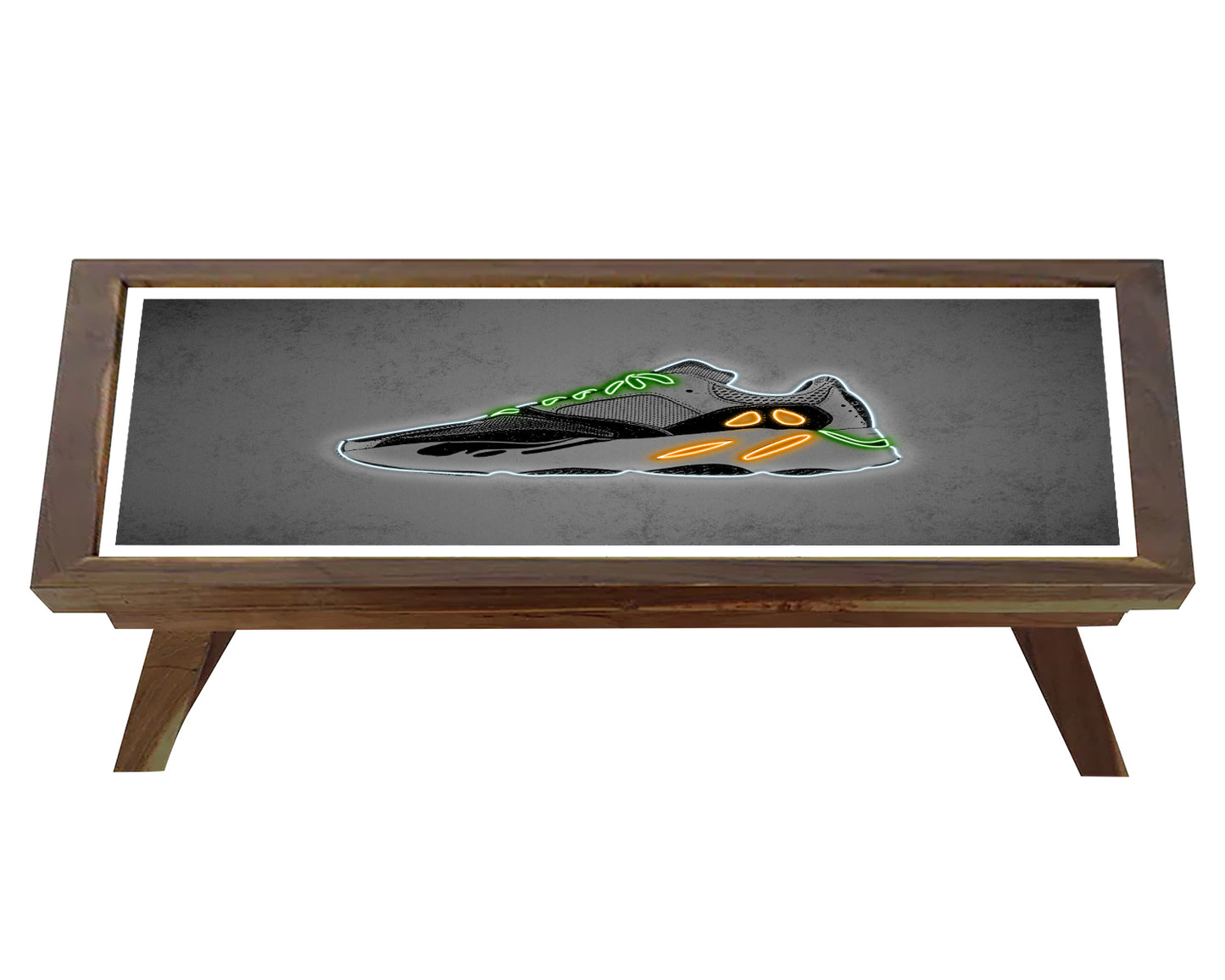 Yeezy Wave Runner Shoes Neon Effect Coffee and Laptop Table 