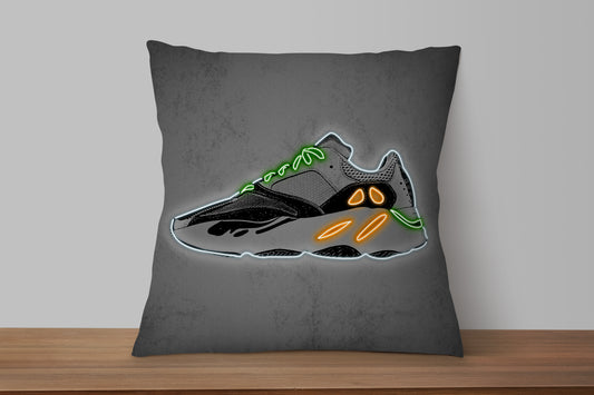 Yeezy Wave Runner Shoes Neon Effect Pillow